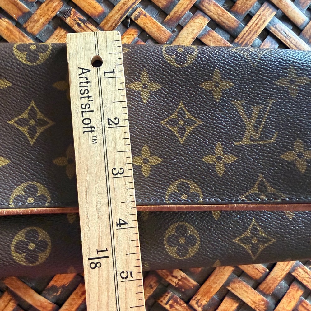 Louis Vuitton Monogram Pochette Twin Crossbody Bag Classic Vintage Brown OS COA - Picture 6 of 12